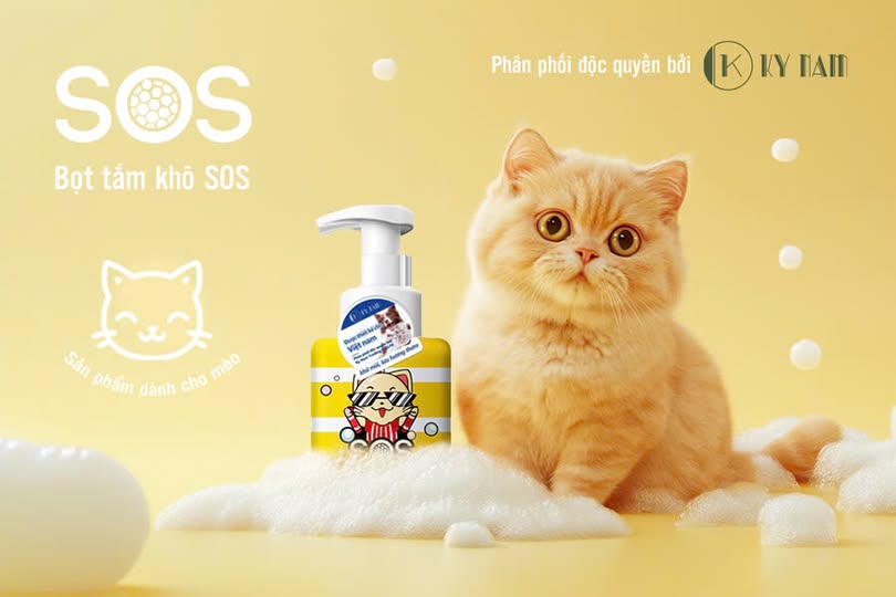 Bọt tắm khô cho mèo SOS