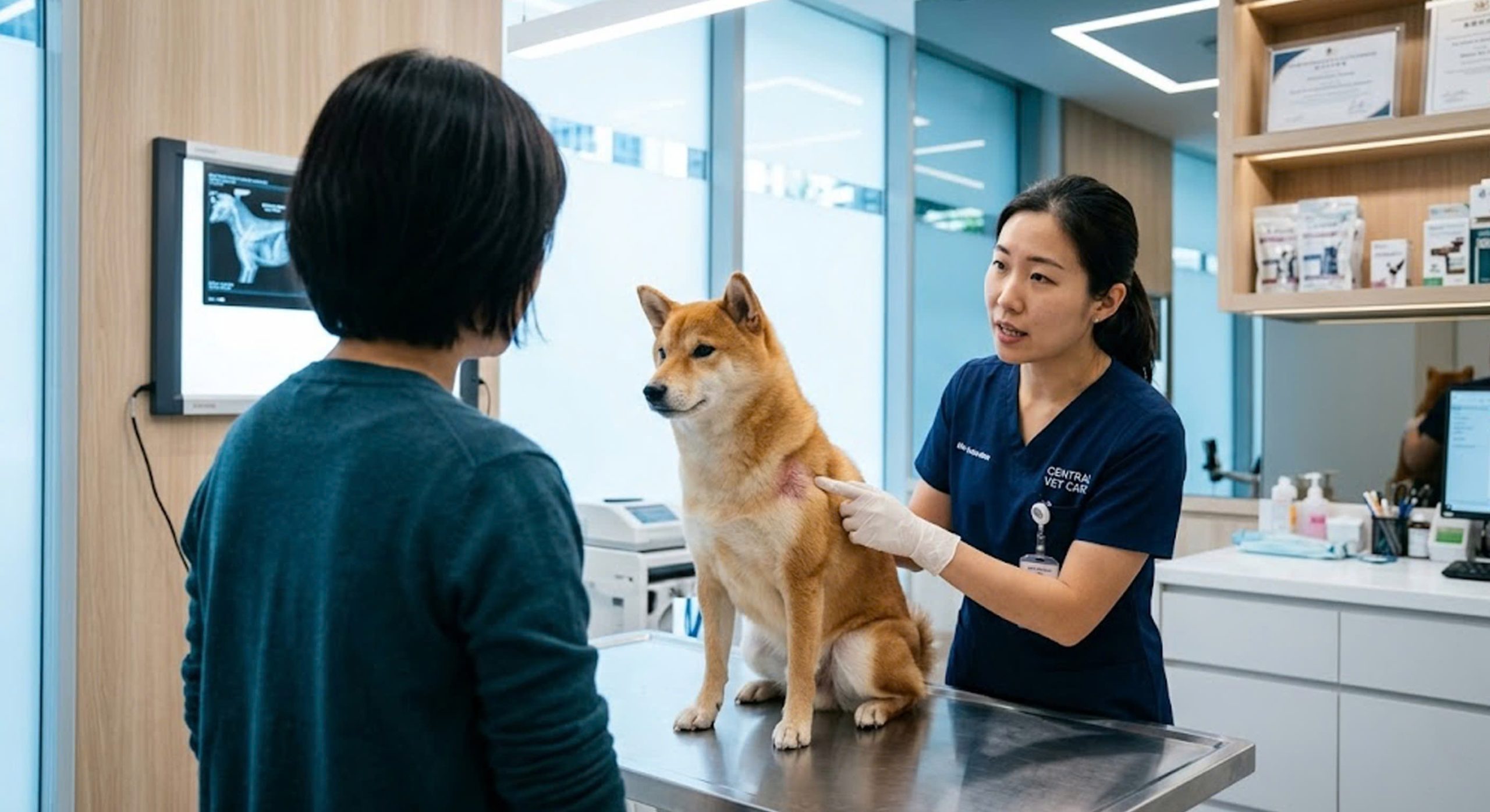 Đưa chó mèo đến bác sĩ thú y khi phát hiện mùi hôi bệnh lý kèm theo các triệu chứng viêm nhiễm da.