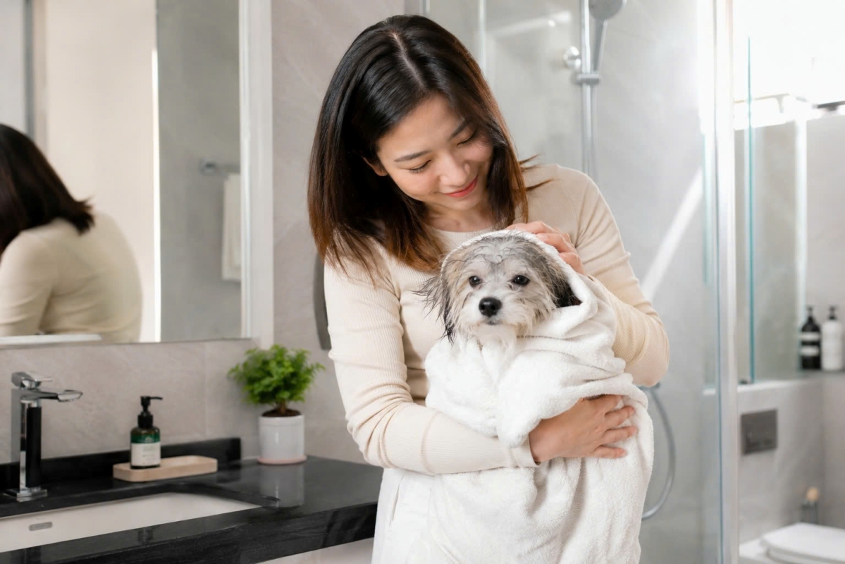Trải nghiệm spa grooming tại nhà trở nên dễ chịu hơn nhờ sự chuẩn bị kỹ lưỡng và thao tác dịu nhẹ.