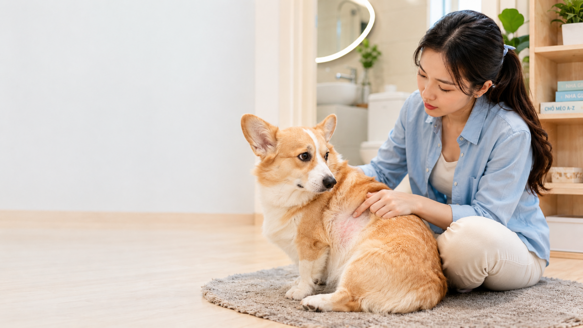 Chó bị viêm da có nên tắm không? Hướng dẫn cách tắm đúng.