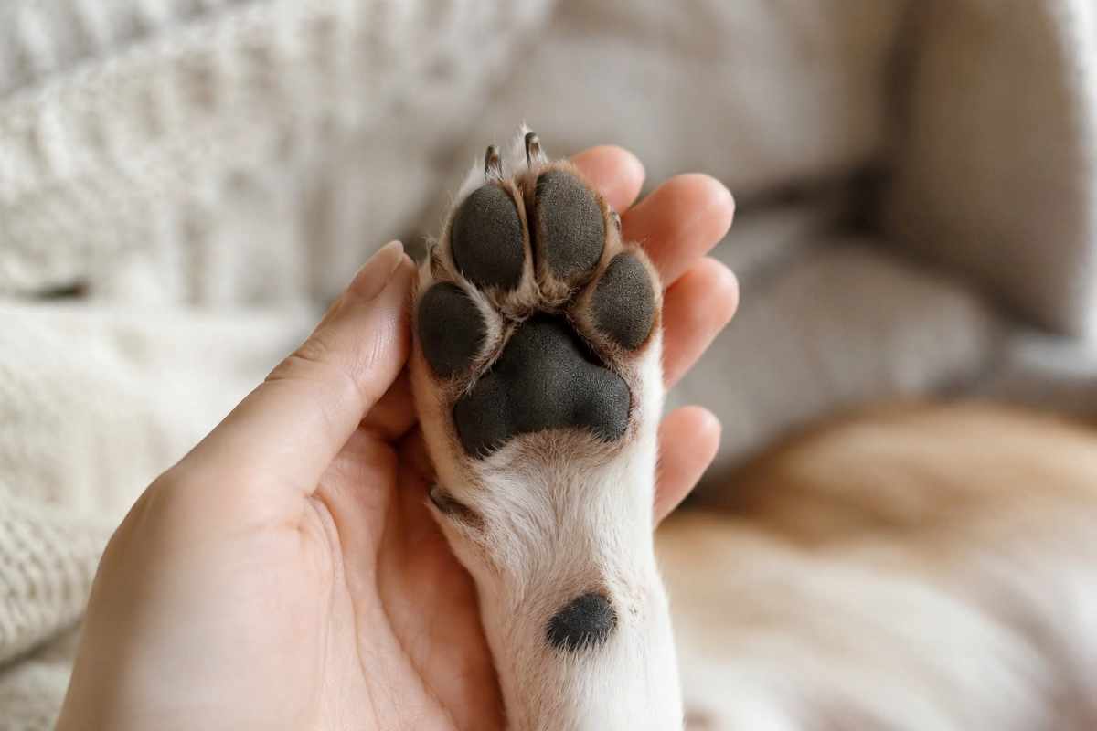 Quan sát và chăm sóc đệm thịt cho chó mèo sau khi đi dạo mùa hè.