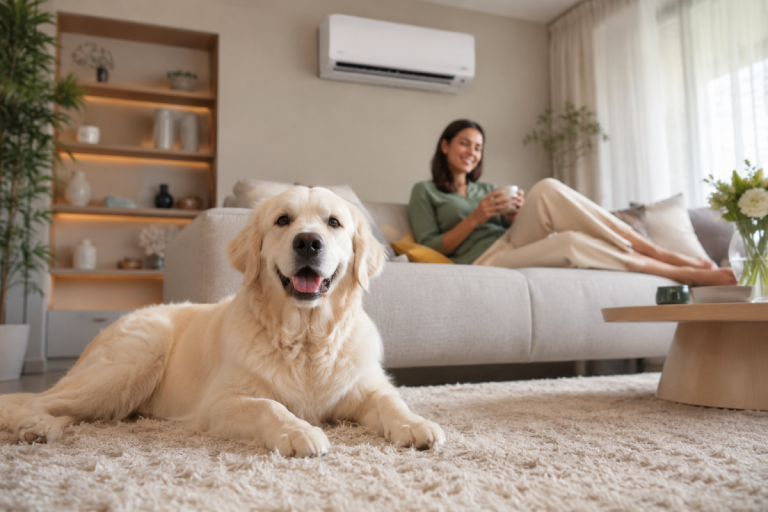 Phòng điều hòa có mùi chó mèo: Kiểm tra 5 nguồn mùi trước khi tắm lại