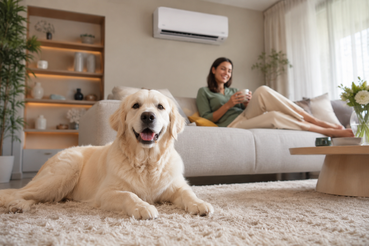 Giữ phòng điều hòa dễ chịu hơn khi nuôi thú cưng không nhất thiết phải tắm rửa liên tục.