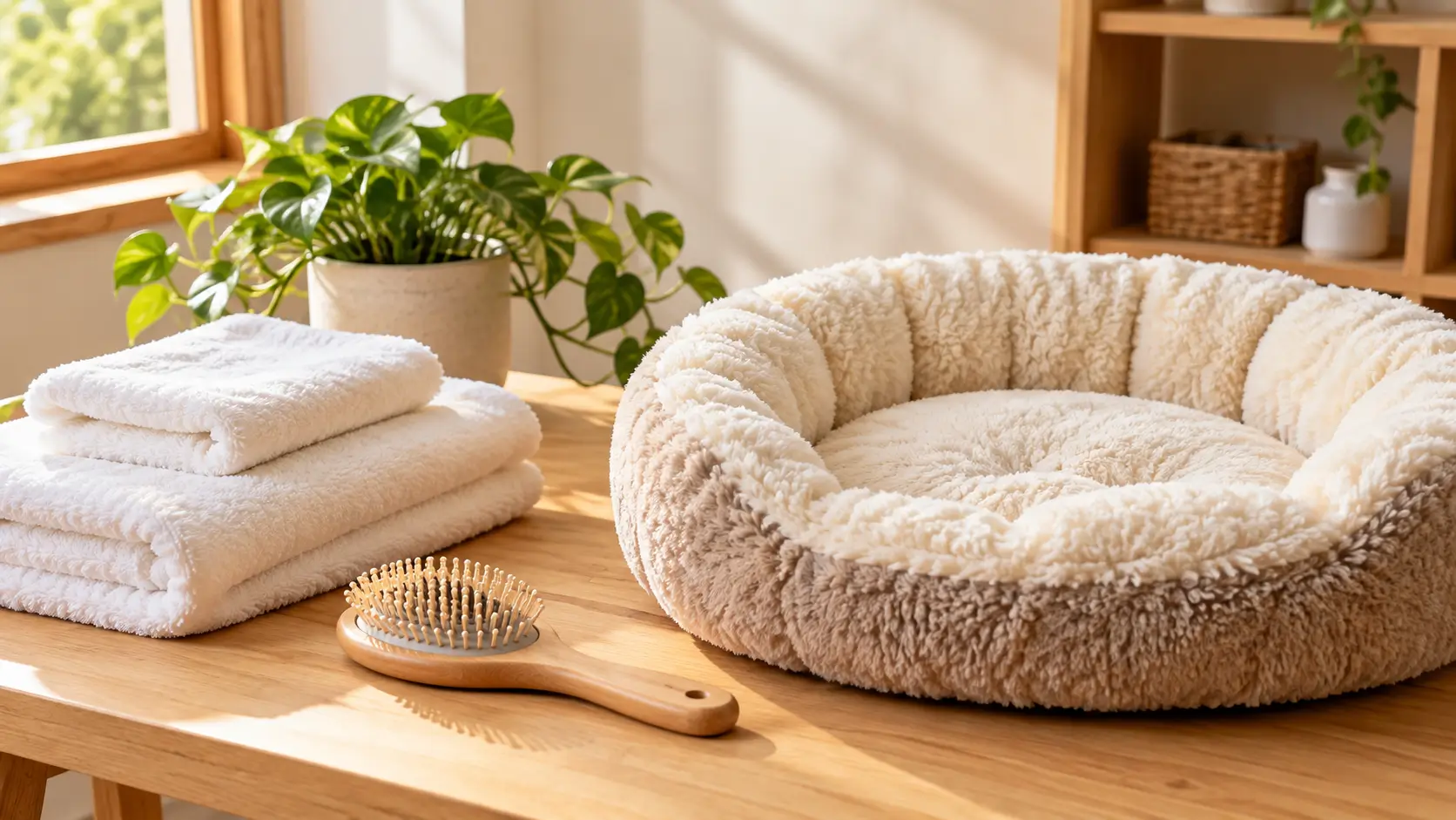 Vệ sinh khăn và lược chải lông mèo giúp hạn chế bào tử nấm lây lan trong nhà.