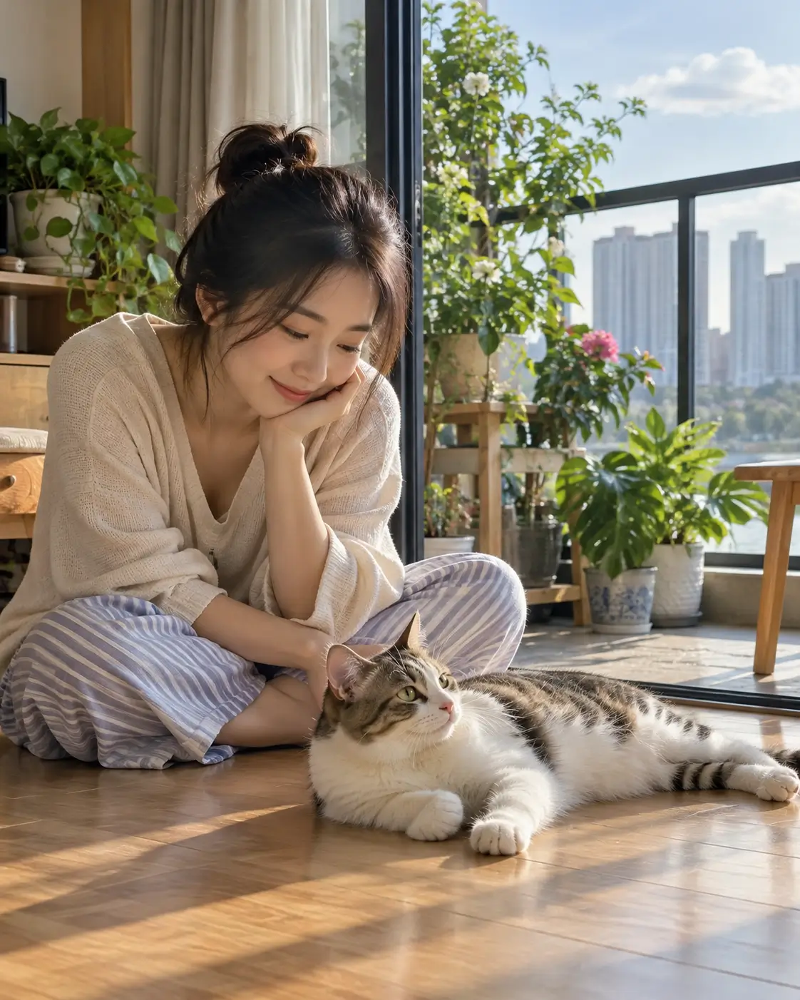 Mèo cưng nằm thư thái nhờ lớp lông điều hòa thân nhiệt