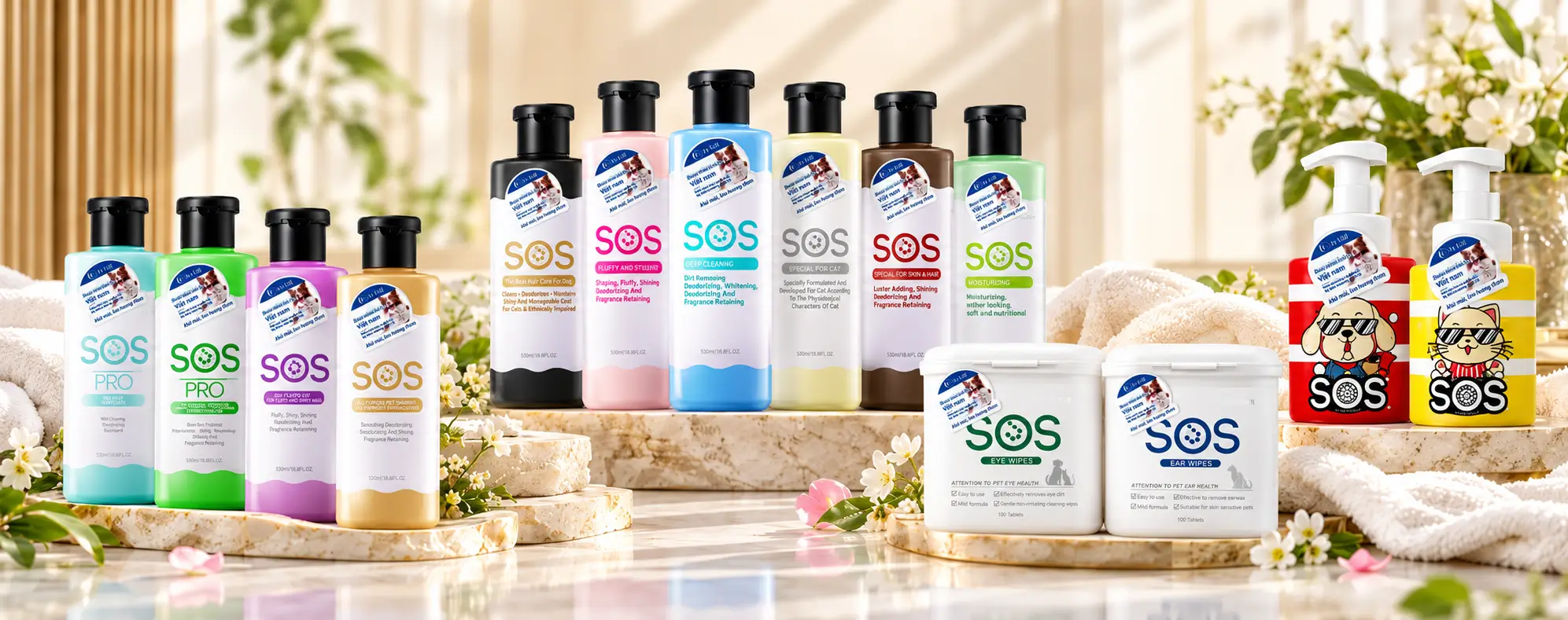 Các dòng sản phẩm chăm sóc thú cưng SOS